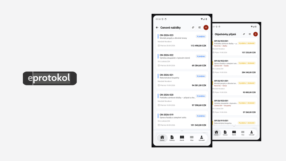 Novinky v mobilní aplikaci: nabídky, objednávky a faktury vyřídíte přímo ze stavby